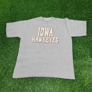 Vintage 90s Iowa Hawkeyes Shirt XL 23x27 Gray Spellout